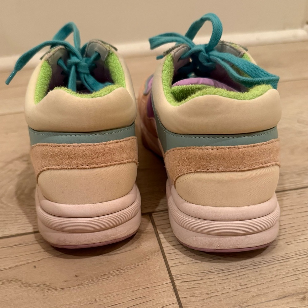 CHANEL Pastel Sneakers with Teal and Purple Accents - Picture 5 of 7
